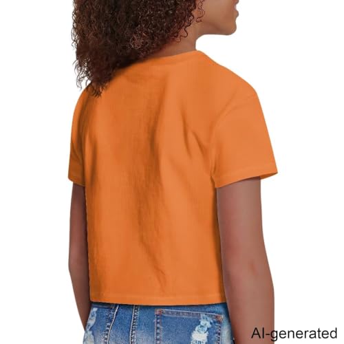 Image of Cute Crop Tops for Girls Short Sleeve Summer T Shirts Fashion Graphic Tees Crew Neck Pullover Tee 5-14 Years
