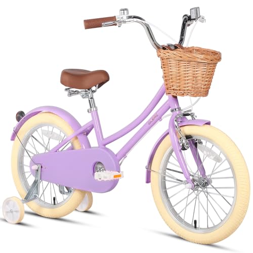 Glerc 18 Zoll Kinder Mädchen Fahrrad für 5 6 7 8 Jahre alt kleine...
