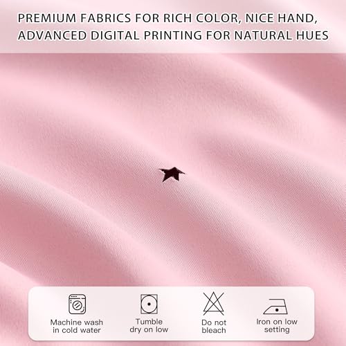 Image of XiDi Light Pink Blackout Curtains for Girls Bedroom Living Room 63 Inches Long 2 Panels Hollow Star Nursery Kids Thermal Insulated Room Darkening Drapes Grommet Noise Reducing Window Curtains 52x63