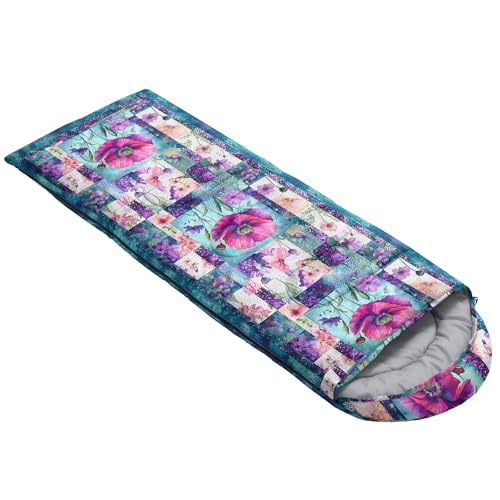 Image of QOOMO Ball Flower Camping Sleeping Bags,3 Season Warm & Cool Weather,Lightweight,Waterproof Sleeping Bags for Adults & Kids,Traveling,and Outdoors,Camping Gear Equipment