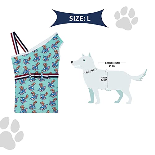 Image of Lulala Dog Dress - 100% Cotton Sleeveless Summer Dress for Dogs and Cats, Tom and Jerry Print Vest Outfit, Lightweight Pet Clothes for Puppies (Sea-Green, 16-Inch)