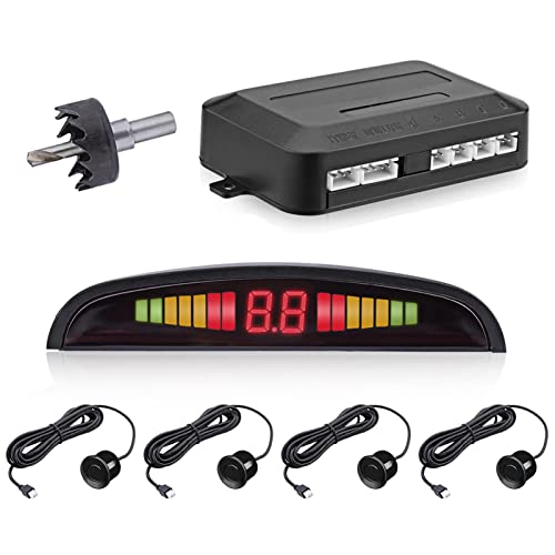 seaparcamiento para Coche, inalámbrico, con 4 sensores Aparcamiento, Pantalla LCD, seseguridad para Aparcamiento