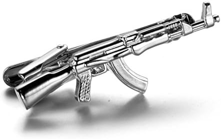Salutto Tie Bar Mens Tie Clip Special Shape Shirt Tie Bar Clip (AK47 Gun)