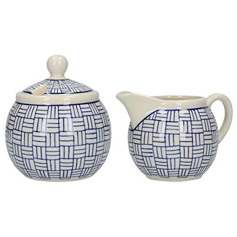 London Pottery Out of The Blue Milk Jug and Sugar Bowl Set Cover