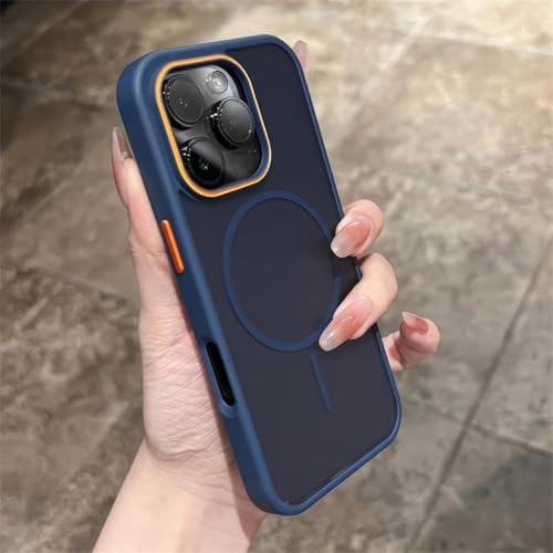 Coque iPhone 13 Pro Max protection arrière mate magnétique bleue