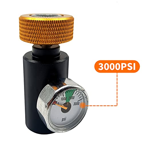 Madat Paintball Co2 Tank Adapter With 3000Psi Gauge Universal Paintball Remote Fill Adapter Compressed Air Fill Station Remote On/Off Switch Asa #TOP1
