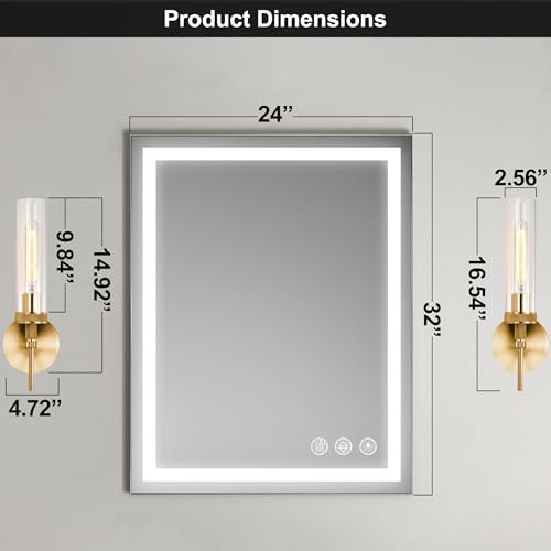 Gold Bathroom Light Fixtures Over Mirror - Image 6