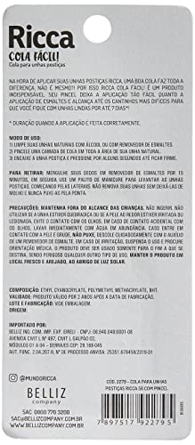Ricca Cola Para Unhas Postiças Com Pincel