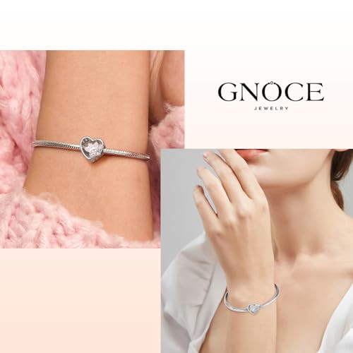 Image of GNOCE Pet Dog Bowl Bead Charm For Women, S925 Sterling Silver Bead Charm NecklaceBracelet for Her, Jewelry Gift