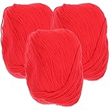 Gadpiparty 家庭用かぎ針編み糸 3ロール 綿糸 かぎ針編み用クラフトヤーン ソファークッション マフラー向けDIY手芸用糸