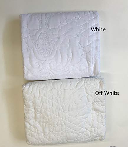 All For You 2-Piece Embroidered Pillow Shams-King size-white color (king, white)-(20"X 36"+2" flange)