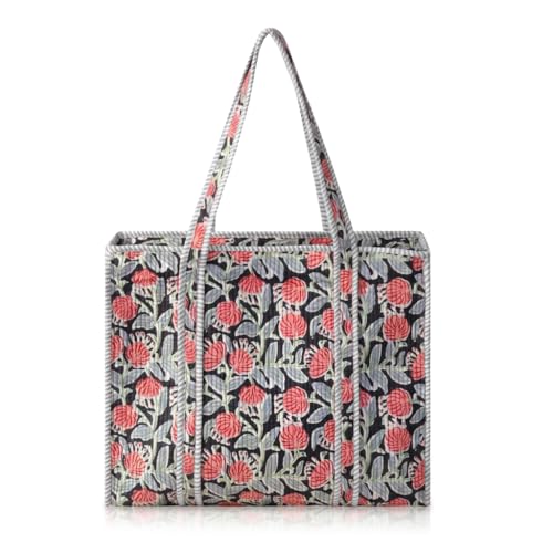 Bolso Tote grande acolchado de algodón 100% para mujer miniatura 1