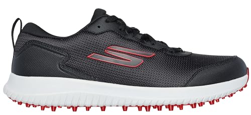 Skechers Mens Max Fairway 4 Lightweight Spikeless Golf Shoe, Black/Red, 6.5 UK Wide