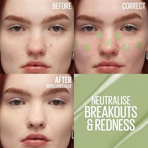 Maybelline New York Eraser Eye, Colour Correcting Concealer, Counteracts Redness, for a Natural Soft-Focus Finish, Dermatologist Tested & Suitable for Sensitive Skin, (151, Green) - Image 3