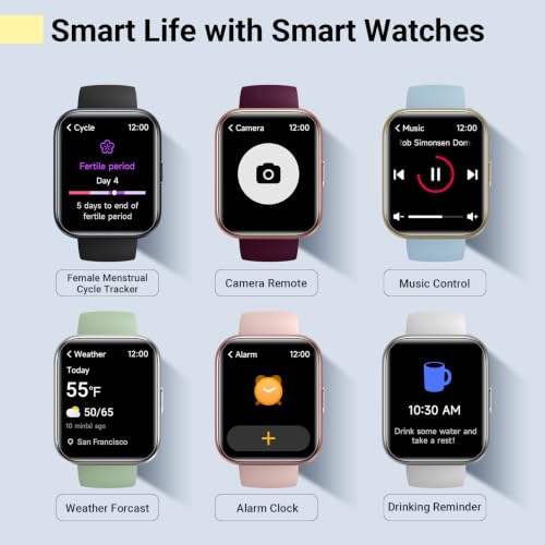 Image of Quican Smart Watches for Men Women, Compatible with iPhone & Android