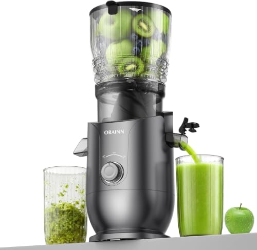 Image of Juicer Machines with 5.8 inch La8rge Feed Chute, 450W Cold Press Juicer for Whole Vegetables and Fruits, Slow Masticating juicer Easy to Clean Juice Extractor Machine High Juice Yield