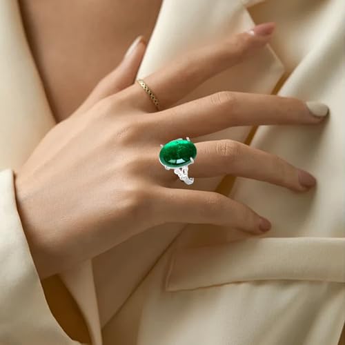 Anillo de plata 925 ajustable con base para cabujón de ágata y jade 7