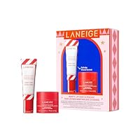 LANEIGE Minty Lip Duo: Peppermint Lip Sleeping Mask and Candy Cane Lip Glowy Balm for Soft, Hydrated Lips