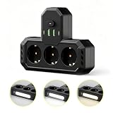 MIDINGCHAI Outlet Extender 3 salidas de CA 2 puertos USB 2 puertos tipo C Multi - Tira de corriente funcional con interruptor para Home Game Room Kitchen RV