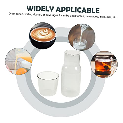 Set elegante de vaso y tetera de vidrio transparente miniatura 5