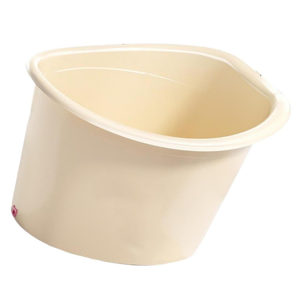 Bath Bucket Baby Bathtub Tub Infant Bucket Non Slip Ergonomic Seat Design with PP Material Support Suitable for Hotel Home RVs Ages, Off White L
