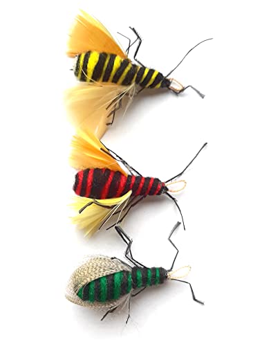 Kat Fly Cat Teaser Wand with 3 Bee Cat Teasers Refills - Purple Wand