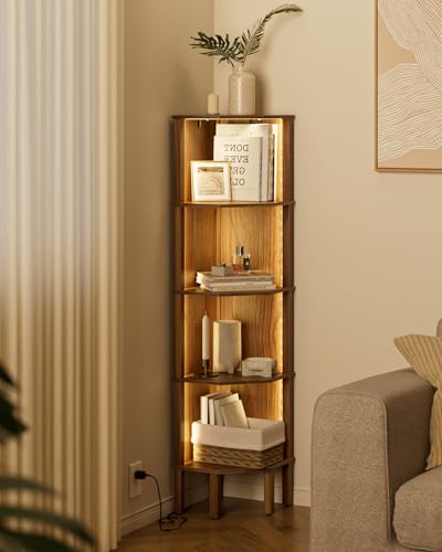 Apetaccat Corner Shelf Stand, 5 Tier Corner Bookshelf,Corner Furniture for