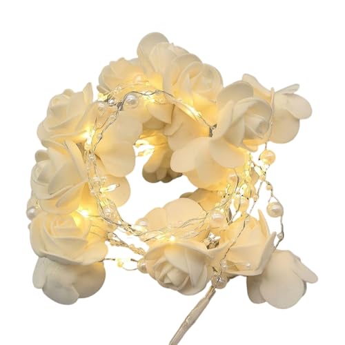 Guirnalda de luces LED en forma de rosa, 0,36 W, funciona con pilas, romántica, decorativa, para decoración de bodas, fiestas, paredes, hogar, jardín, dormitorio