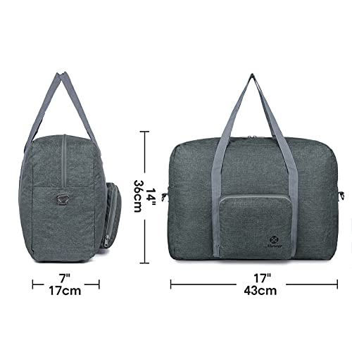 For Spirit Airlines Foldable Travel Duffel Bag Tote Carry on Luggage Sport Gym Duffle for Men and Women (Dark Grey)