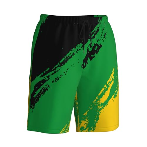 Jamaica Flag Color (5) Beach Shorts Beachwear Board Short Swim Trunks for Men2