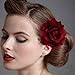Produktbild Xiton Haarklammer vorzügliche Rose Hairwear 2 Stück künstliche Rose Blumen-Haarclips Seide Rose Blume Breastpin für DIY Wedding Bouquet-Dekor - weinrot