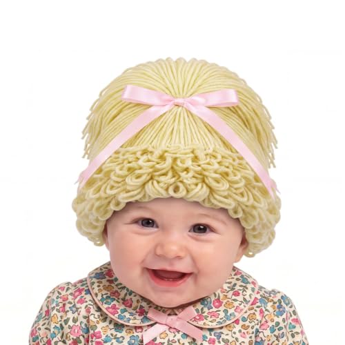 Halloween Cabbage Costume Yarn Wig, Beige 2, High Ponytail