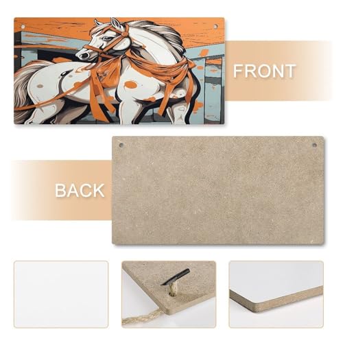 Placa rectangular de madera de caballo para regalar en inauguración de casa 6