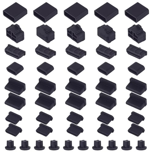 50 Pcs 7 Types USB Port Cover, Silicone USB C