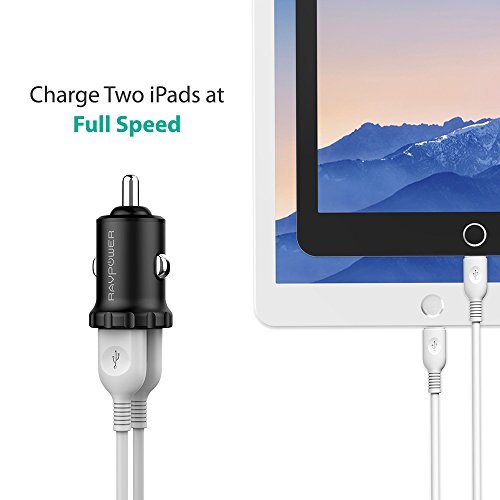 image for Car Charger RAVPower Mini Dual USB Car Adapter 24W 4.8A Output, Compat