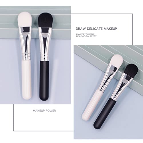 Ksvsonrvi Gesichtsmasken Anwendungsbürste, Schwarz+Silber weiches künstliches Faser-Bürstenkopf kosmetisches Werkzeug für Körperlotion, Schlamm, Ton, Holzkohle gemischte Maske