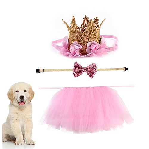 Disfraz para perro set 3 piezas rosa princesa miniatura 7