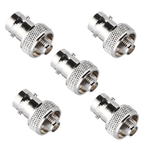 Image of RENMAX SMA Female to BNC Female Adapter Connector 50 Ohms Copper + Alloy Stable for Radio Frequency Applications, Wireless LAN Devices (Connector Only) -Pack of (2)