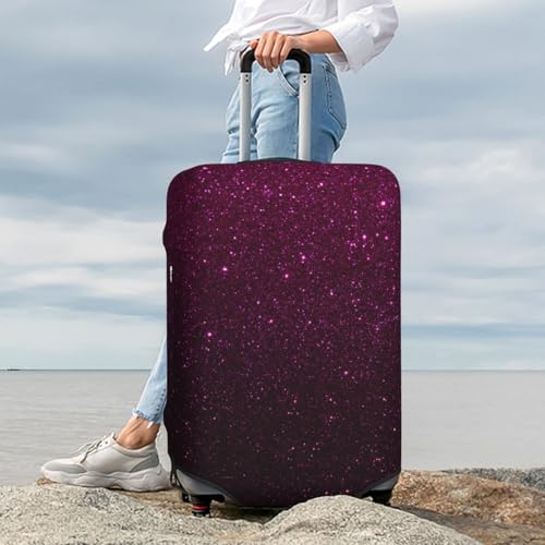 Dark Purple Glitter For Travel Luggage Cover Suitcase Protector Fits 18-32 Inch Travel Luggage Protector Elastic Luggage Anti-Scratch Suitcase Cover 7