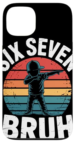 Six Seven Bruh Dab Kinder Retro Sonnenuntergang Meme 6. 7. Hülle für iPhone 13