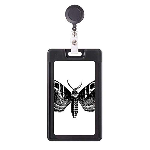 Porte-badge rétractable papillon noir pour carte d'accès
