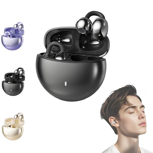 Rightfavour Earbuds, Open ear wireless Bluetooth 5.4 earphones, noise cancelling sports earphones(Black)