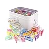 GDMINLO Multipurpose Sewing Clips, Premium Plastic Clips Sewing Notions for Sewing Quilting Supplies Crafting Tools, Assorted Colors, 100 Pcs Clips with Tin Box #1