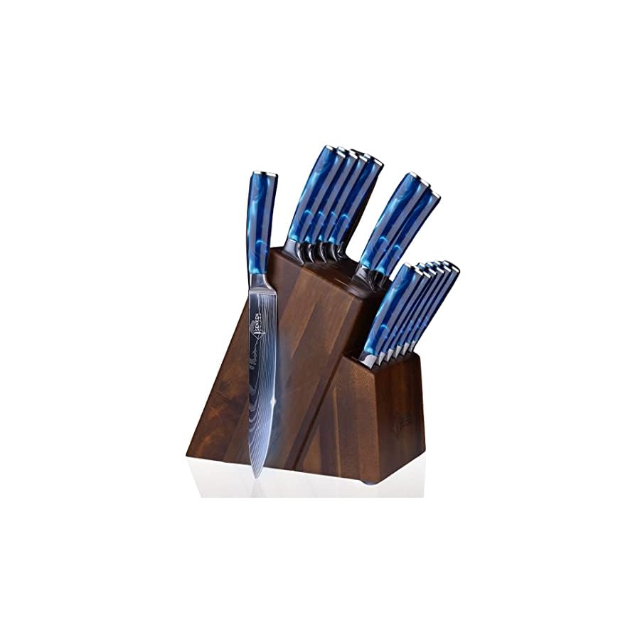 SENKEN 16-Piece Kitchen Knife Block Set