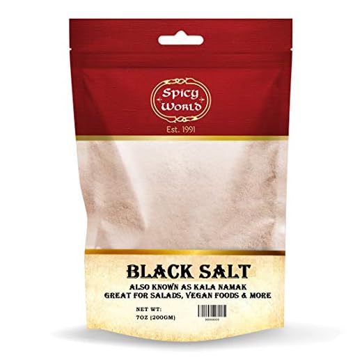 Spicy World Black Salt Powder (Kala Namak Mineral) 7 Oz - Vegan, Pure, Unrefined, Non-GMO & Natural - Perfect for Tofu Scramble, Egg Taste