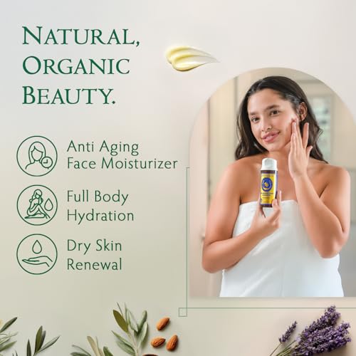 Image of Organic Face Moisturizer for Dry Skin, Hydrating Facial & Body Butter Cream | Anti Aging Moisturizer Nourishes & Softens Mature & Sensitive Skin, Natural Face & Body Butter with Vitamin E & Rosehip Oil