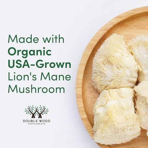 image for Double Wood Supplements Organic Lions Mane Mushroom Capsules (120 Coun