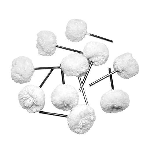 Cnmade - Paquete de 20 ruedas de pulido suaves y blancas de 2,35 mm con mango para herramientas rotativas Dremel, joyería de pulido fino, relojes, superficie de ruedas.