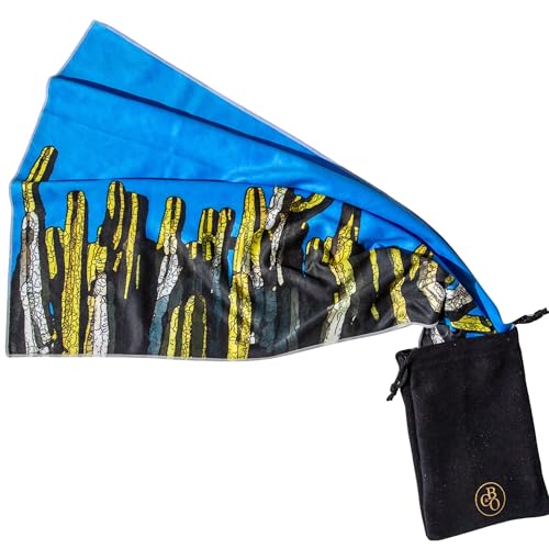 Barroccu & Co. Cacti Luxury Spectacle Cleaning Cloth – Extra Large 43×30cm Microfibre Lens Cloth for Glasses, Screens & Camera Lenses – Limited Edition with Protective Pouch