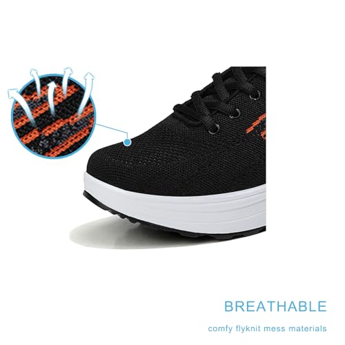 Image of RUIDENG Platform Sneakers for Women Air Cushion | Walking Shoes Women Comfortable All Day | Thick Rocker Bottom